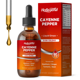 Flacon de gouttes de piment de cayenne HOLLEGEND 500mg avec étiquette