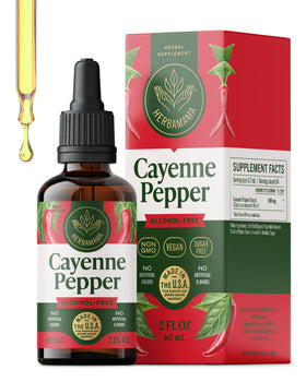 Flacon de gouttes de poivre de cayenne HERBAMAMA, 209g, vue de face