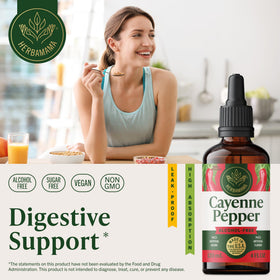 Flacon de gouttes de poivre de cayenne HERBAMAMA avec compte-gouttes