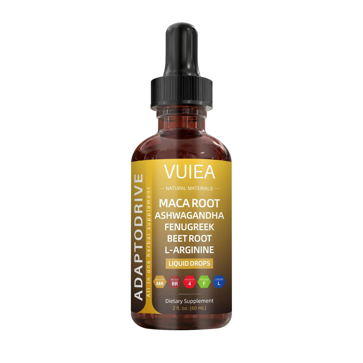 Flacon de gouttes de racine de maca vuiea 60 ml avec compte-gouttes