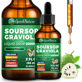 Flacon de gouttes de soursop GparkNature 2000mg vue de face