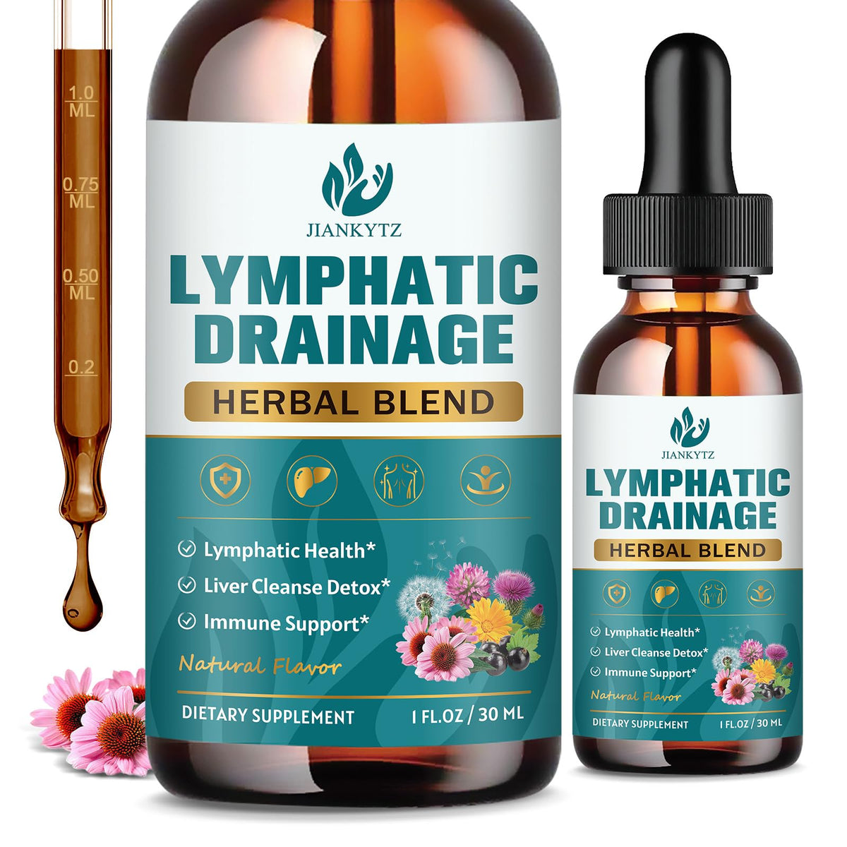Flacon de gouttes de soutien système lymphatique JIANKYTZ 30 ml