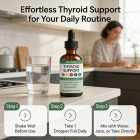 Flacon de Gouttes de Soutien Thyroïdien SAPURAIS dans un sac de voyage