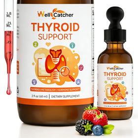 Flacon de Gouttes de Soutien Thyroïdien Wellcatcher 60 ml vue de face