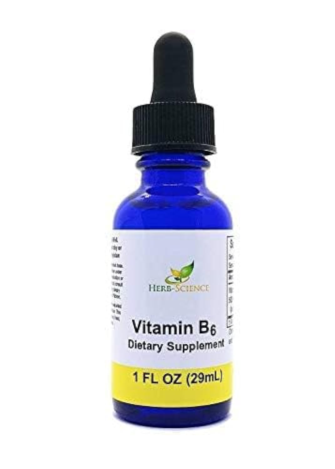 Flacon de gouttes de vitamine B6 Herb-Science 1 fl oz avec étiquette