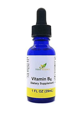 Flacon de gouttes de vitamine B6 Herb-Science 1 fl oz avec étiquette
