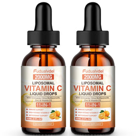 Flacon de gouttes de vitamine C liposomale Fudualvdel 2000mg vue de face