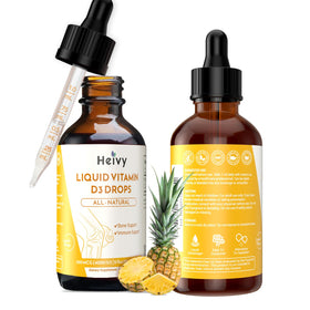 Flacon de gouttes de vitamine D Heivy au goût d'ananas 60 ml