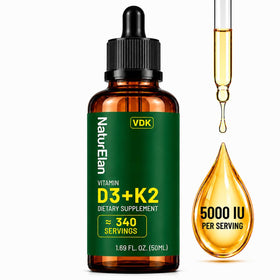 Flacon de Gouttes de Vitamine D3 5000 IU et K2 avec Huile MCT