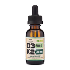 Flacon de gouttes de vitamine D3 + K2 Double Wood 5 000 UI 200 mcg