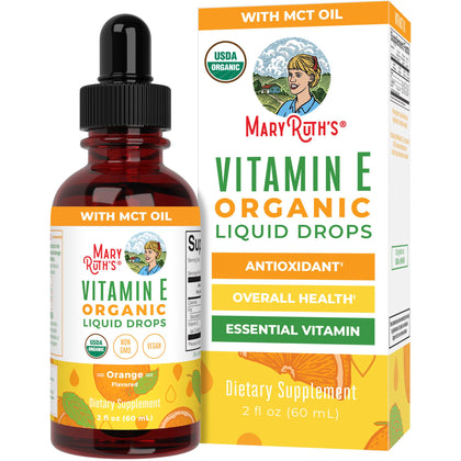 Flacon de gouttes de vitamine E MARYRUTH'S, 2 oz, vue de face
