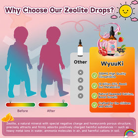 Flacon de gouttes de zéolite WyuuKi avec arrière-plan naturel