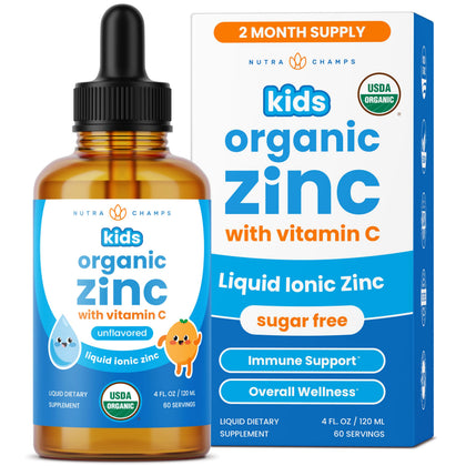 Flacon de gouttes de zinc liquide NutraChamps pour enfants, 118 ml