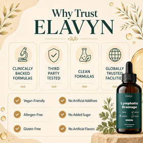 Flacon de gouttes ELAVYN avec fond naturel