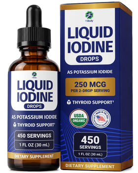 Flacon de gouttes liquides d'iode 1 Body, 30 mL