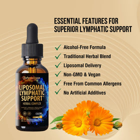 Flacon de Gouttes Liquides de Drainage Lymphatique Defense Dose avec orange