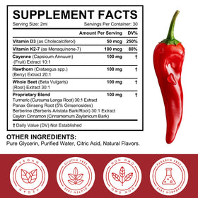 Flacon de gouttes liquides de piment de cayenne REVIGLAM vue latérale
