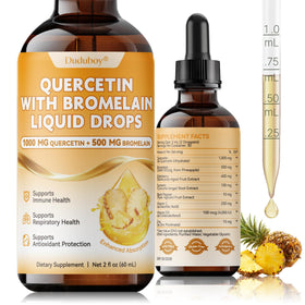 Flacon de gouttes liquides de quercétine avec bromélaïne Duduboy, 2 fl oz