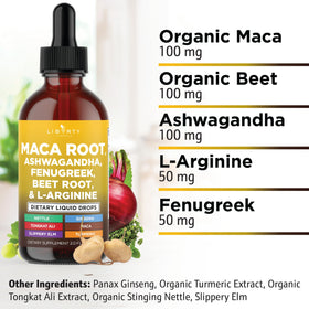 Flacon de Gouttes Liquides de Racine de Maca avec pipette