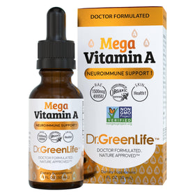 Flacon de gouttes liquides de vitamine A Dr. Green Mom 1500 mcg RAE