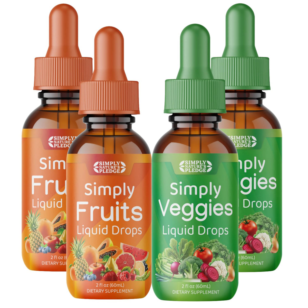 Flacon de gouttes liquides Fruits & Légumes Simply Nature's Pledge 399g