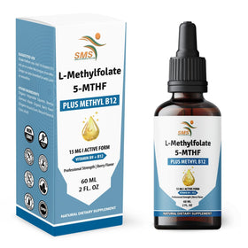 Flacon de gouttes liquides L-Methylfolate 15mg vue de face