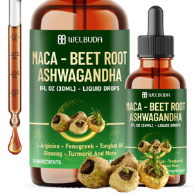 Flacon de gouttes liquides Maca 10 en 1 WELBUDA vue avant