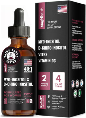 Flacon de gouttes liquides MagHealth Myo-Inositol et D-Chiro Inositol 40:1