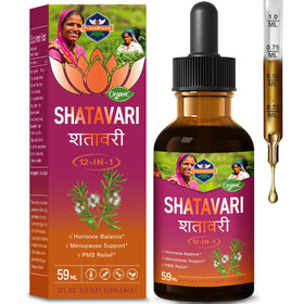 Flacon de gouttes liquides PranaBloom Shatavari 60ml vue avant