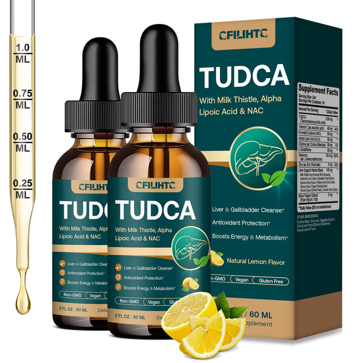 Flacon de gouttes liquides TUDCA 1200mg CFILIHTC vue de face