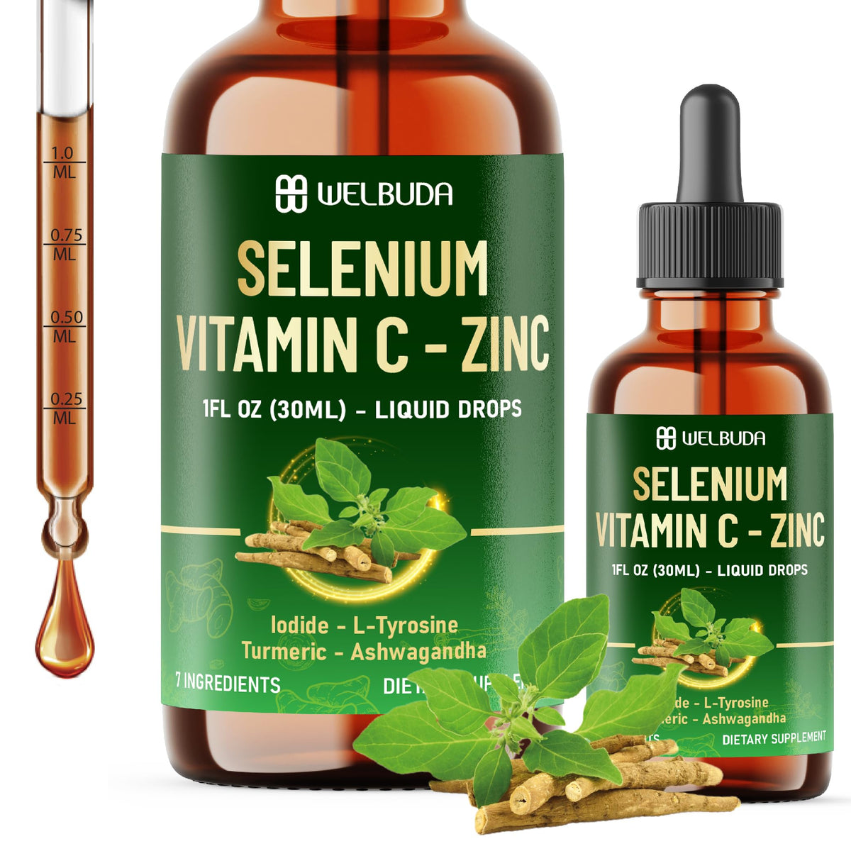 Flacon de gouttes liquides WELBUDA 7-en-1 Sélénium 30ml