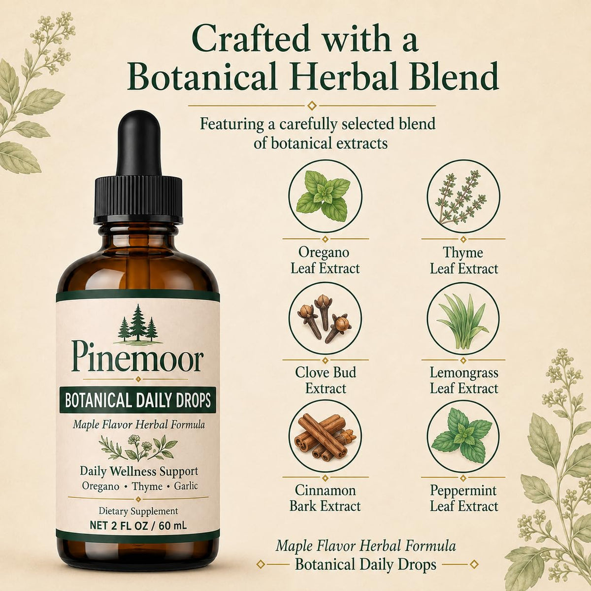Flacon de gouttes Pinemoor ZRNTVO avec pipette ouverte