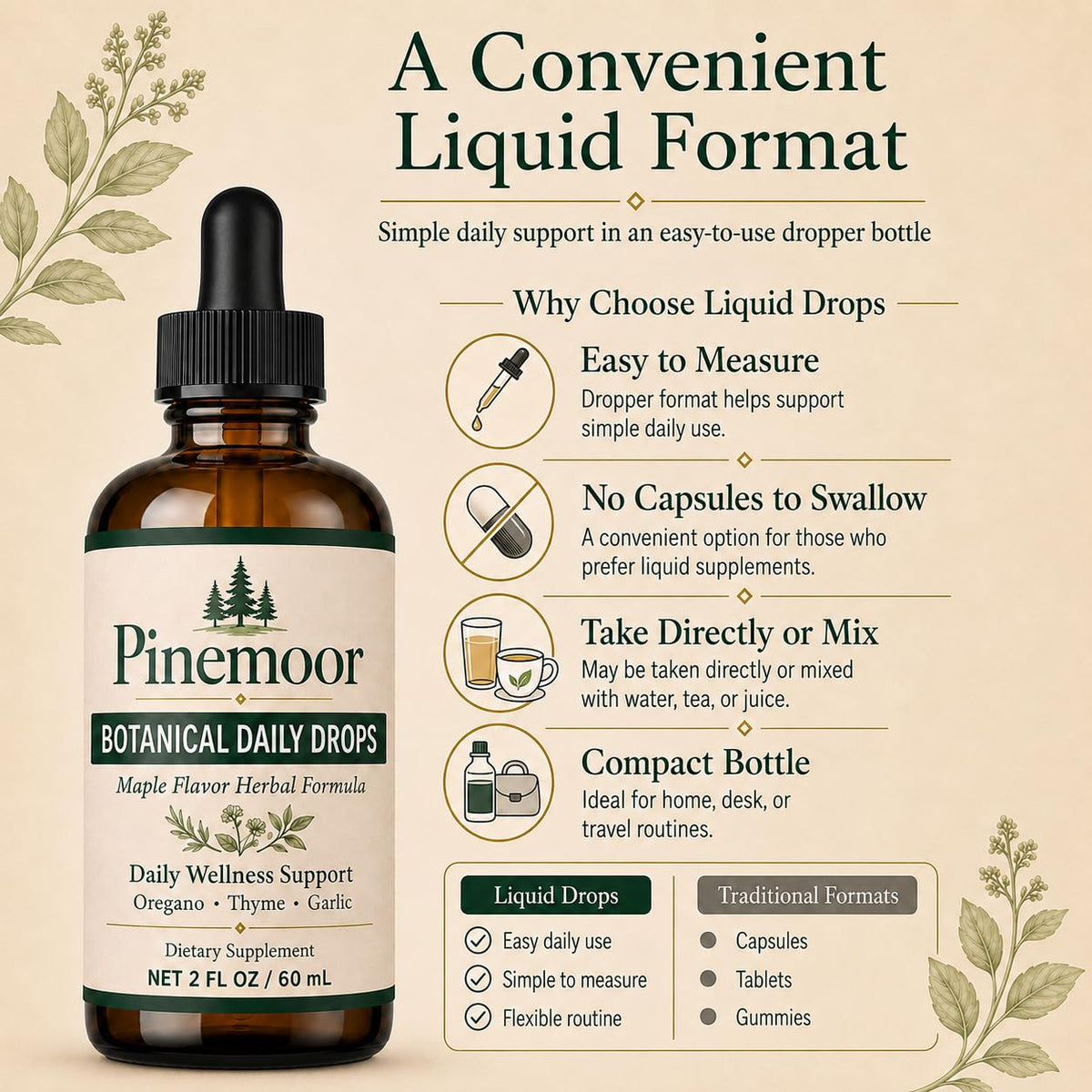 Flacon de gouttes Pinemoor ZRNTVO sur fond blanc