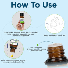 Flacon de gouttes probiotiques bio avec bouchon