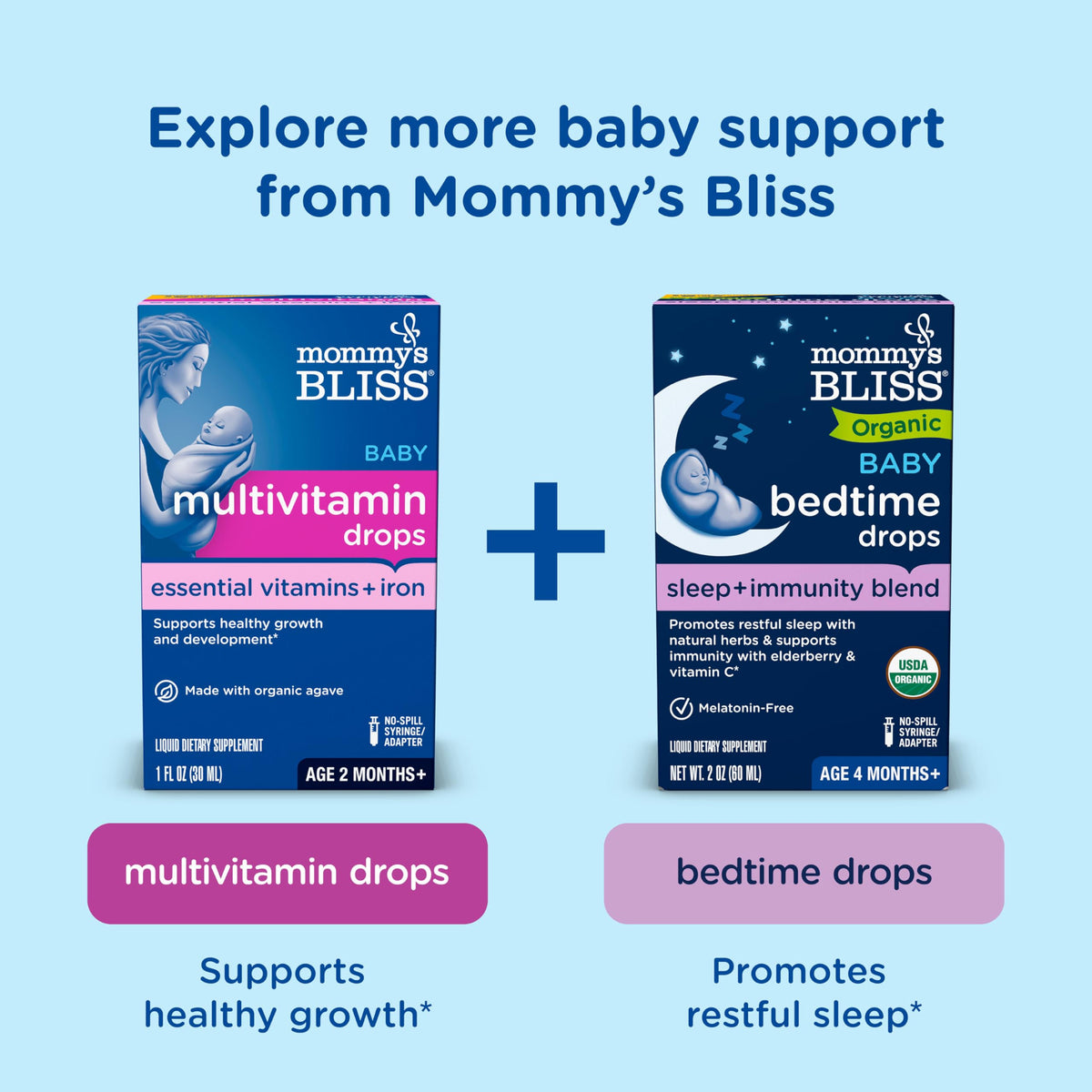 Flacon de Gouttes Probiotiques Mommy's Bliss sur une table