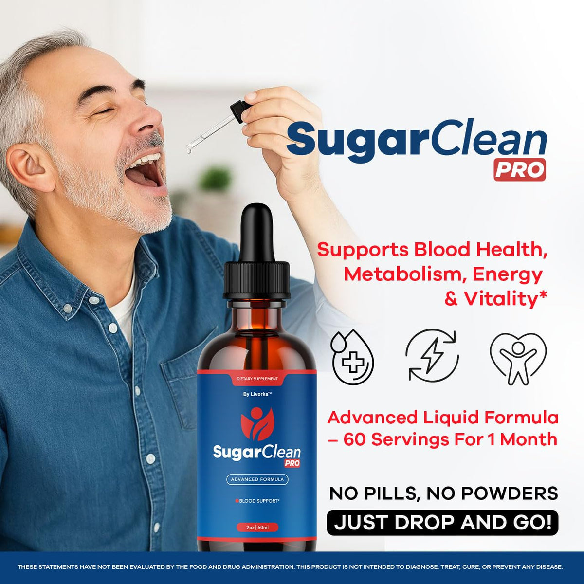Flacon de gouttes Sugar Clean Pro de Pharmagetics avec étiquette visible