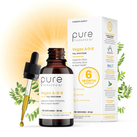 Flacon de gouttes Vegan A-D-K Pure Therapro Rx 20 mL vue de face