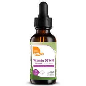 Flacon de gouttes Zahler de Vitamine D3 K2, 30 ml, avec compte-gouttes