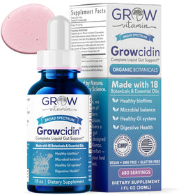 Flacon de Growcidin de grow vitamin, complément alimentaire liquide avec 680 doses