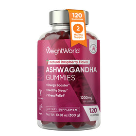 Flacon de gummies Ashwagandha WeightWorld 120 unités avant
