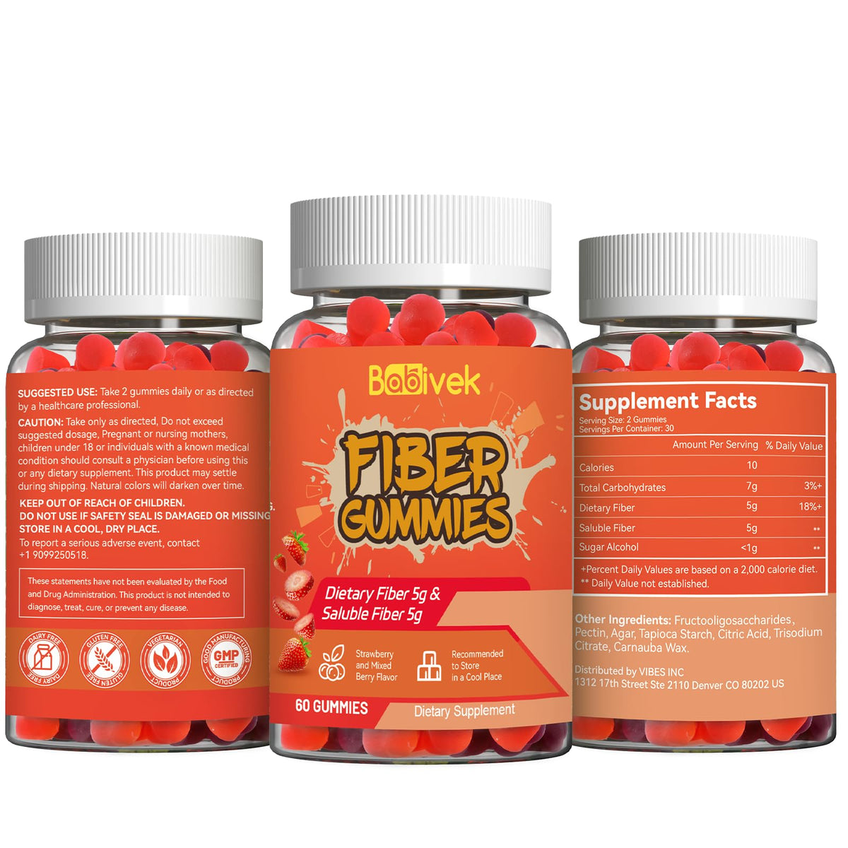 Flacon de gummies Babivek sur une table
