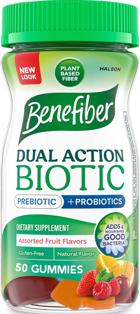 Flacon de gummies Benefiber 50 compotes saveurs fruitées