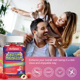 Flacon de gummies Calcium Magnésium Zinc SmildeHeal ouvert