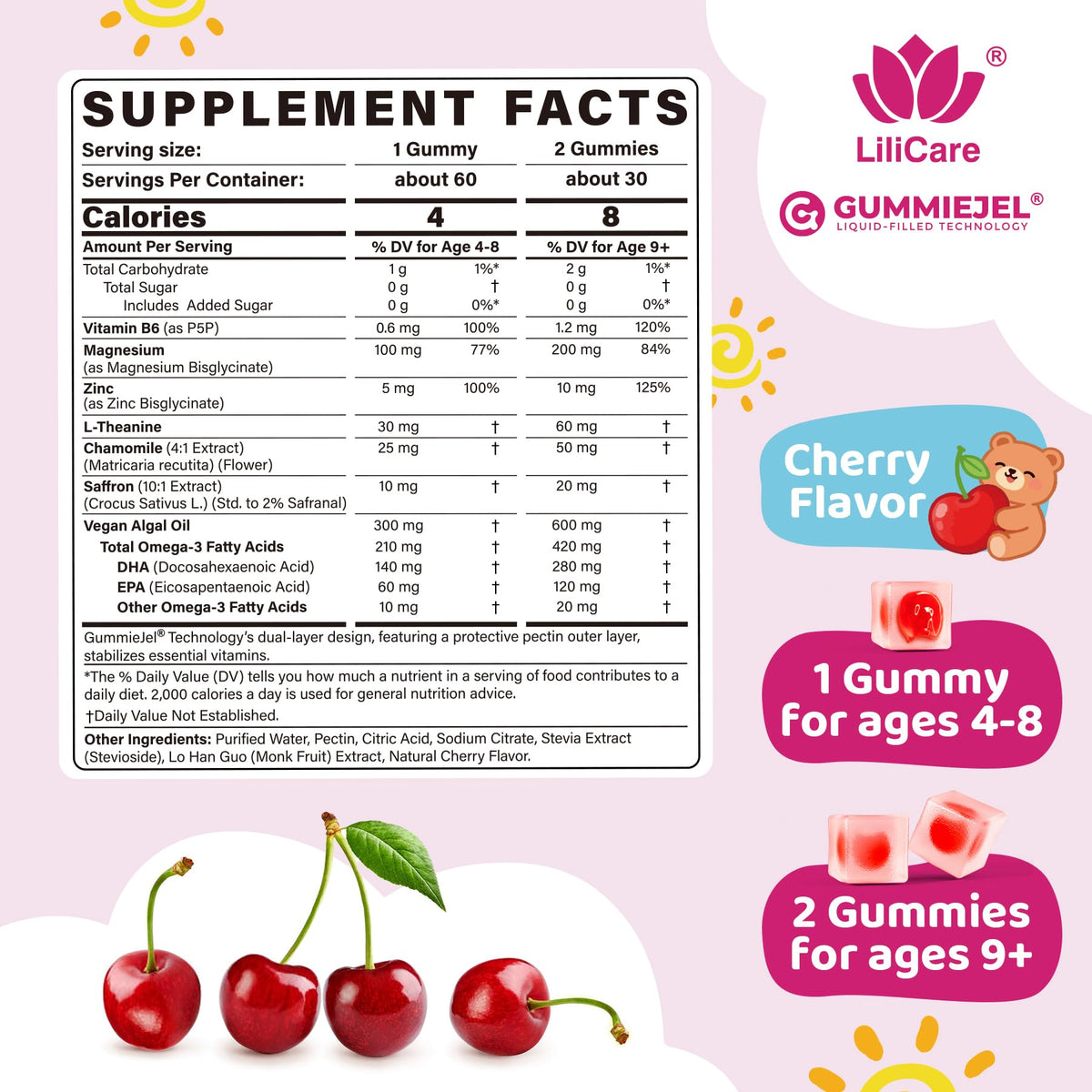 Flacon de Gummies Calmes LILICARE avec étiquettes
