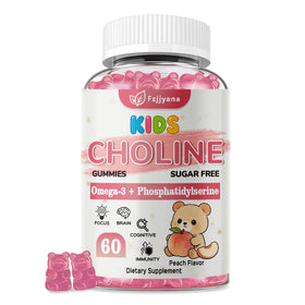 Flacon de gummies de choline Fzjjyana pour enfants, 60 gummies