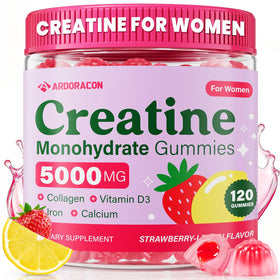 Flacon de gummies de créatine ARDORACON pour femmes, 120 gummies, vue de face