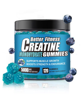 Flacon de Gummies de Créatine BetterFitness avec 120 gummies à la myrtille