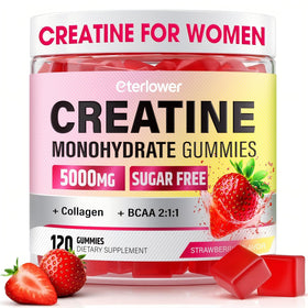 Flacon de gummies de créatine eterlower pour femmes vue de face