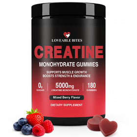 Flacon de gummies de créatine monohydrate Loveable Bites, 180 unités