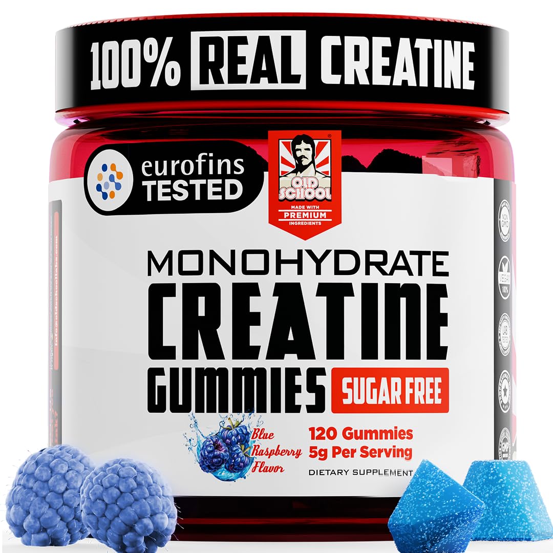 Flacon de gummies de créatine monohydrate Old School Labs, 120 unités
